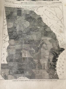 New ListingHarper'S Weekly-12/14/1861-Civil War-State Of Ga.Slave Count By Towns.Orig.Paper