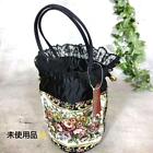 Japanische Tasche Handtasche Damen lässig modisch Blumenmuster schwarz