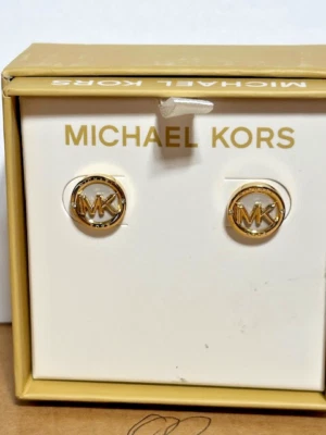 PENDIENTES MOP MICHAEL KORS TONO DORADO REDONDO LOGO Foto 1 de 4