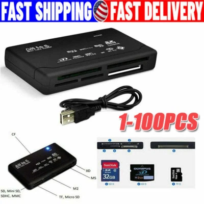 Memory Card Reader Mini 26-IN-1 USB 2.0 High Speed For CF xD SD MS SDHC LOT - Image 1 of 4