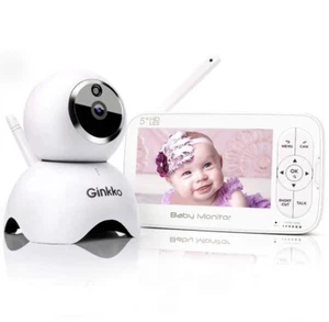 Wireless Video Baby Monitor With 5" HD Battery Camera Audio Pan/Tilt Night View - Picture 1 of 5
