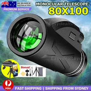 80X100 HD Binoculars Telescope Night Vision Starscope Phone Camera Zoom &Tripod - Picture 1 of 10