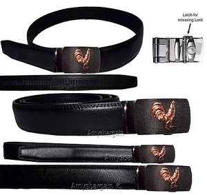 Cinturón hombre. Cinturón de Cuero Bloqueo Automático Click Comfort Gallo Hebilla Hasta 50" N - Imagen 1 de 12
