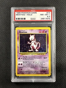 Pokemon Card PSA 8.5 NM-MT+ Mewtwo Base Set Unlimited 1999 Holo 10/102 - Picture 1 of 2