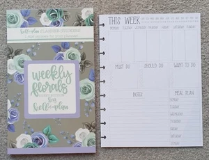 Kell Of A Plan Planner Weekly Florals Sheets Edition & 12 SHEETS Weekly Paper - Picture 1 of 6