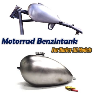 Für Alle Harley Modell 8cm 7L Motorrad Kraftstofftanks Benzin Tank Silber Neu 1X - Picture 1 of 11