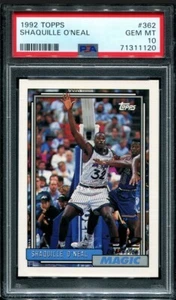 PSA 10 GEM MINT 1992 TOPPS SHAQUILLE O'NEAL #362 ROOKIE RC MAGIC 11120 DB254 - Picture 1 of 1