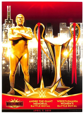 WWE Andre The Giant Battle Royal WRESTLEMANIA 35 Match Card 11 x 15 poster Cover
