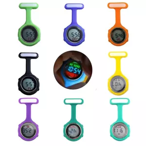 Digital Multi Function Nurses Brooch Tunic Fob Pocket Carabiner Silicon Watch UK - Picture 1 of 39