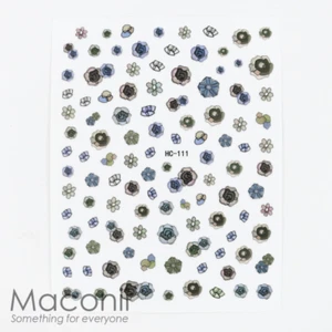 Nail Art Stickers HC111 Dusky Floral Flowers Roses Diamonds Bubbles Craft Deco - Picture 1 of 3