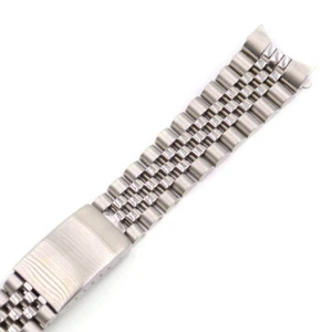 Silver Stainless Steel Hollow Curved Vintage Jubilee Bracelet Watch Band 20mm - Picture 1 of 7