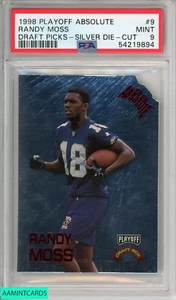 1998 PLAYOFF ABSOLUTE RANDY MOSS #9 DRAFT PICKS-SILVER DIE-CUT RC PSA 9 MINT - Picture 1 of 3