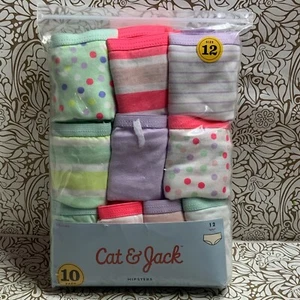 📀 Cat & Jack Girls Hipsters Underwear - 10 Pack (Size:12) - Picture 1 of 2