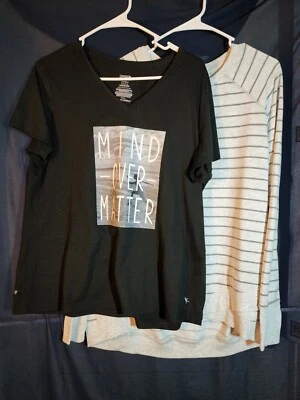 Danskin Now Mujer Semi Ajustada Manga Corta Camiseta y Manga Larga XL Lote de 2 Foto 1 de 4