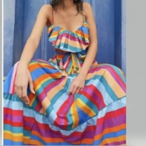 Maxi falda bufanda a rayas Farm Rio rayas coloridas talla M se adapta a M y L - Imagen 1 de 3