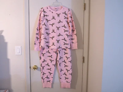 Nuevo Juego de 2 Pijama Térmico OLD NAVY Rosa/Marrón 100% Algodón Gofre Ciervo Talla M Foto 1 de 4