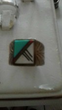 Native American Sterling silver turquoise square top pattern