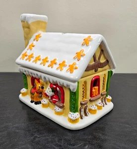 Vintage Wicks N Sticks raro 1985 casa pan di zenzero panetteria music box Babbo Natale - Foto 1 di 10