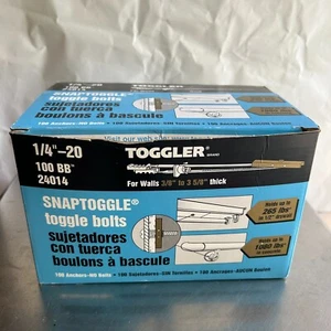 "Anclajes de perno de palanca SnapToggle 24014 1/4""- 20 100 BB (no caja completa)" - Imagen 1 de 5