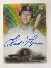 2014 Topps Tribute to the Pastime Auto Yellow /30 Fred Lynn #TPT-FL Auto