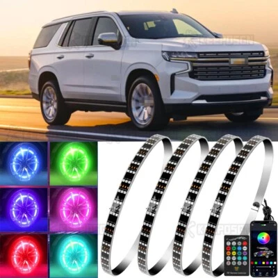4 шт светодиодных кольцевых ободов колес 15 дюймов RGB цветной тормоз для Chevrolet Tahoe Suburban - Изображение 1 из 4