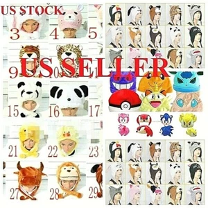 Unisex Anime Animal Plush Yoshi Plush Aviator Style Fleece Cosplay Hat 2 - Picture 1 of 49