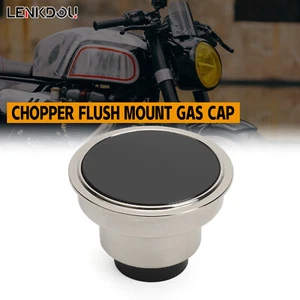 Motorcycle Flush Pop Up Gas Cap Fuel Tank Gas Cover For Harley Bobber Chopper 1X - Picture 1 of 8