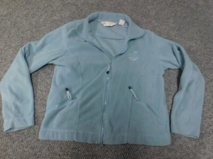 Weatherproof Womens Jacket Medium Blue Fleece Full Zip - Picture 1 of 9