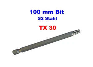 100 mm Bits aus S2 Stahl für Torx-Antrieb TX 30 - (Menge wählbar) - Bild 1 von 1