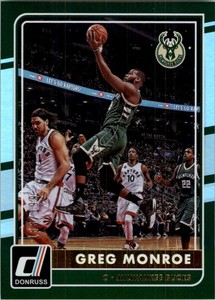 2015-16 Donruss Holo Milwaukee Bucks Basketball Card #186 Greg Monroe /199