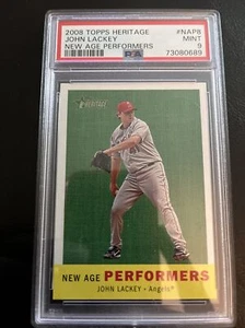 2008 Topps Heritage New Age Performers #NAP8 John Lackey PSA MINT 9 POP 1 - Picture 1 of 2