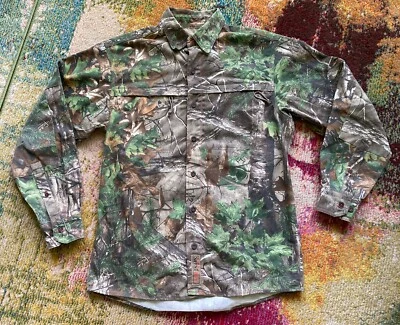 Redhead Silent Hide Shirt Mens Size Medium Realtree Xtra Green Camo Button Up - Image 1 of 4
