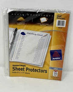 Avery Sheet Protectors, Standard-Weight, 8.5in X 11in, Clear 75540, 10 Ct - Picture 1 of 11