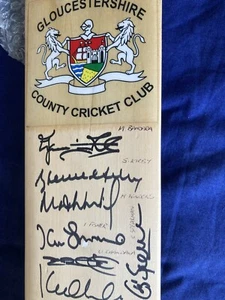 Signed Gloucester Cricket Bat - Picture 1 of 4