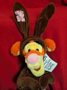 Disney 100% Chocolate Easter Bunny Tigger 15"  Basket  3 Eggs Stuffie Plush - Picture 1 of 9