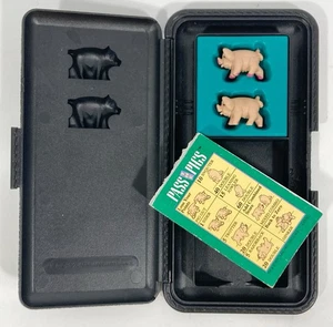Vintage 1992 Milton Bradley PASS THE PIGS Würfelspiel Reiseetui, 2 Schweine, Punktepapiere - Bild 1 von 12