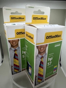 Zwei brandneue Tintenpatronen der Marke HP 57 Tri-Color der Marke Officemax - versiegelt im Karton - Bild 1 von 5
