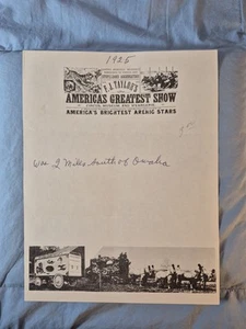 1925 Vintage F. J. Taylor Circus Museum Menagerie Letterhead Page - Picture 1 of 4
