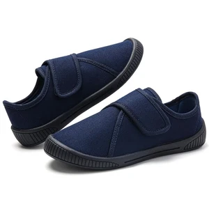 Marineblaue Canvas-Schulschuhe für Kinder - einfache Klett-Sportschuhe 12,5 UK Kind - Bild 1 von 3