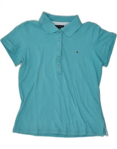 TOMMY HILFIGER Womens Polo Shirt UK 10 Small Blue Cotton BE63 - Picture 1 of 3