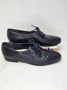 Trotters geflochtene Leder-Halbschuhe Schnürschuhe schwarz DAMENGRÖSSE 7,5 N - Bild 1 von 7