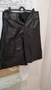 H&M Womes Black Real Leather Skirt Size 42/16 Rrp £89 - Picture 1 of 9