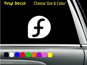 FEDORA Linux wide logo Vinyl Decal Laptop Car Window Sticker CHOOSE SIZE COLOR - Picture 1 of 2
