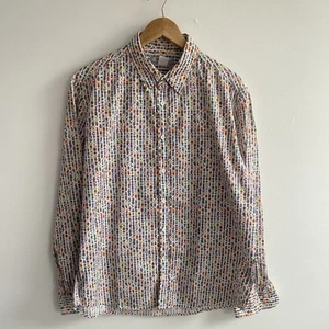 Desigual Shirt Mens XL Extra Large White Spotted Button Up Long Sleeve Regular - Picture 1 of 18
