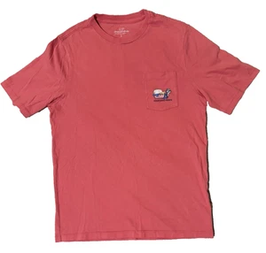 Vineyard Vines Boys Lax Bro Whale Coral Short-Sleeve Pocket T-Shirt Youth SIZE L - Picture 1 of 9