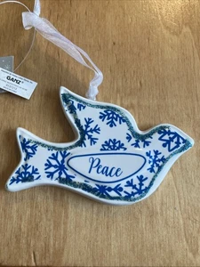 Taube "Frieden" Keramik Weihnachtsschmuck 4 Zoll - Bild 1 von 4