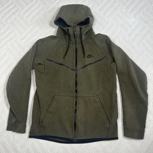 Nike Hoodie Mens Small Green Tech Fleece Forest Sweatshirt Full Zip Jumper - Picture 1 of 10