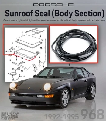 1992-1995 Подлинный Porsche 968 уплотнение люка (секция кузова) 94456462302 - Изображение 1 из 2