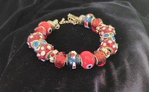 Womens Handmade Evil Eye Beaded Multicolor Adjustable Bracelet - Picture 1 of 6