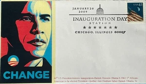 GG (Gary Gozemba) Cachet Inauguration Day 2009 Barrack Obama Change Chicago IL - Picture 1 of 1